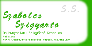 szabolcs szigyarto business card