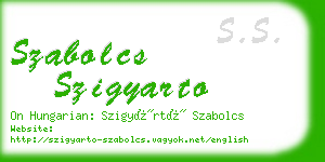 szabolcs szigyarto business card